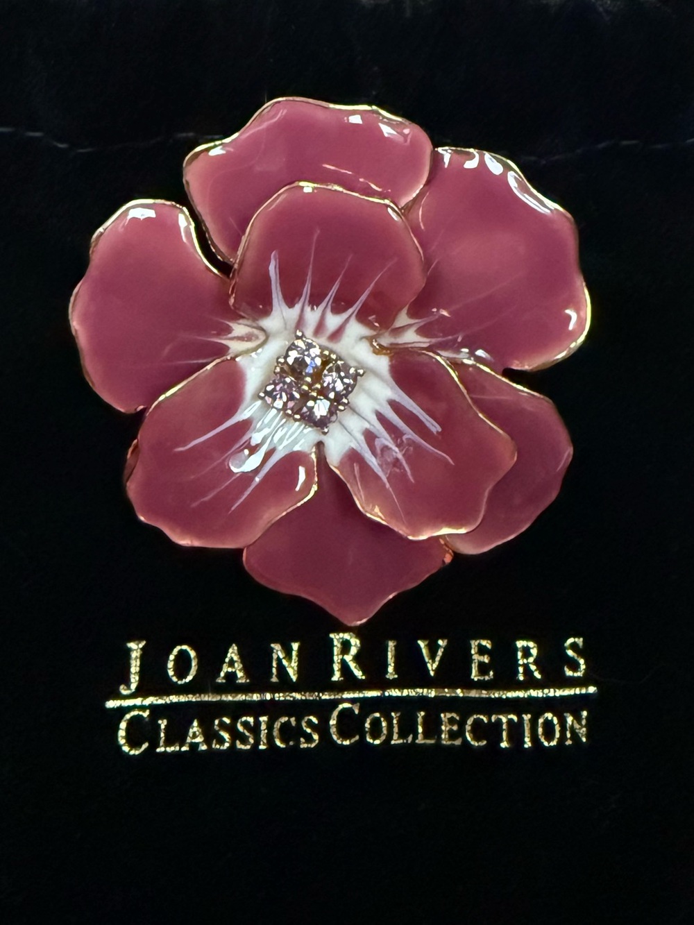 Hard to find! Joan Rivers Enamel Flower Classics Collection Brooch NWOT